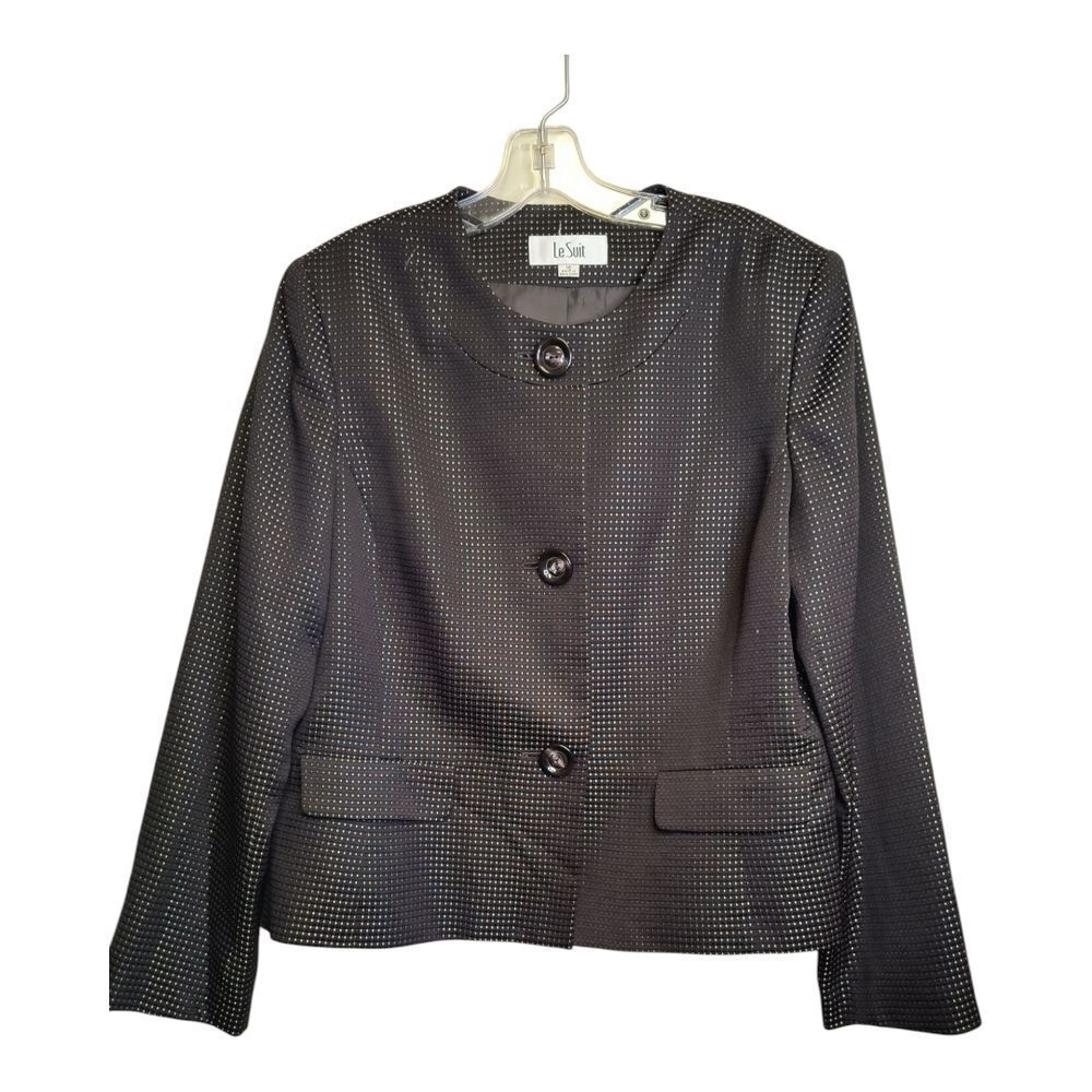 LeSuit Black & Metallic Textured Blazer